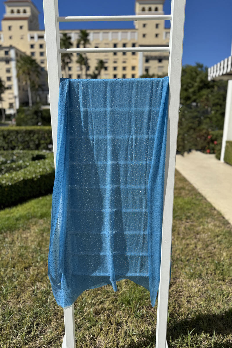 Sparkle Shawl in Ocean Blue - Mildred Hoit