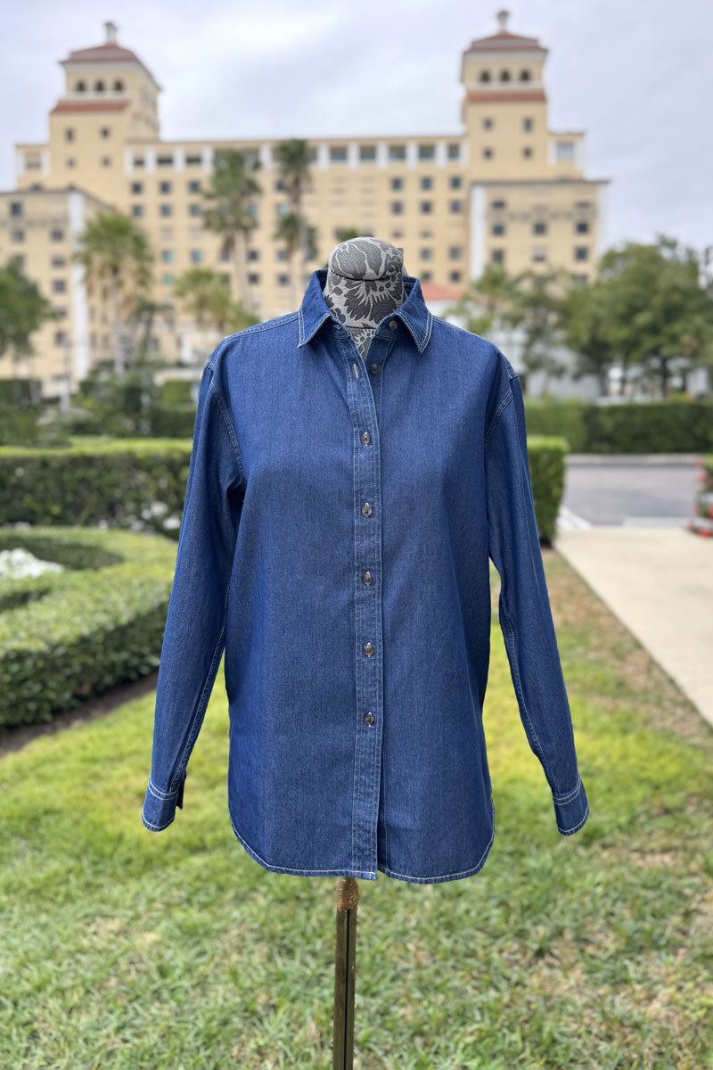 Hinson Wu Halsey Top in Dark Wash - Mildred Hoit