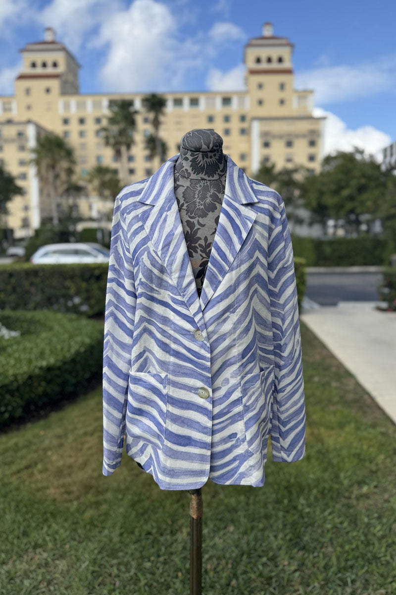 Blue Zebra Blazer - Mildred Hoit