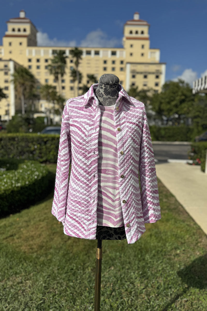 Quilted Pink Zebra Jacket - Mildred Hoit