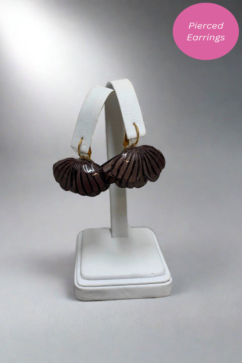 French Small Destin Earrings in Taupe - Mildred Hoit