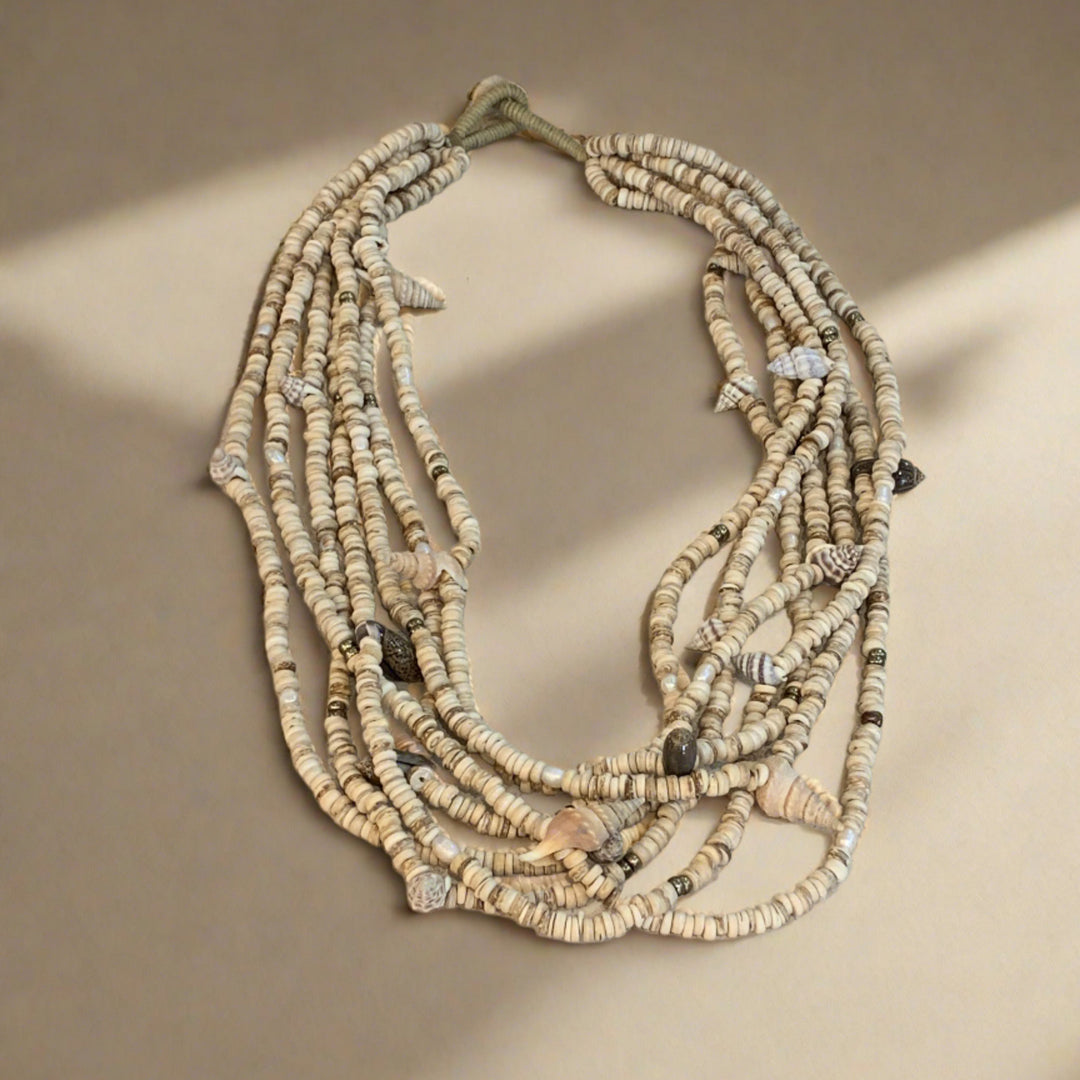Beige Rainbow Necklace - Mildred Hoit