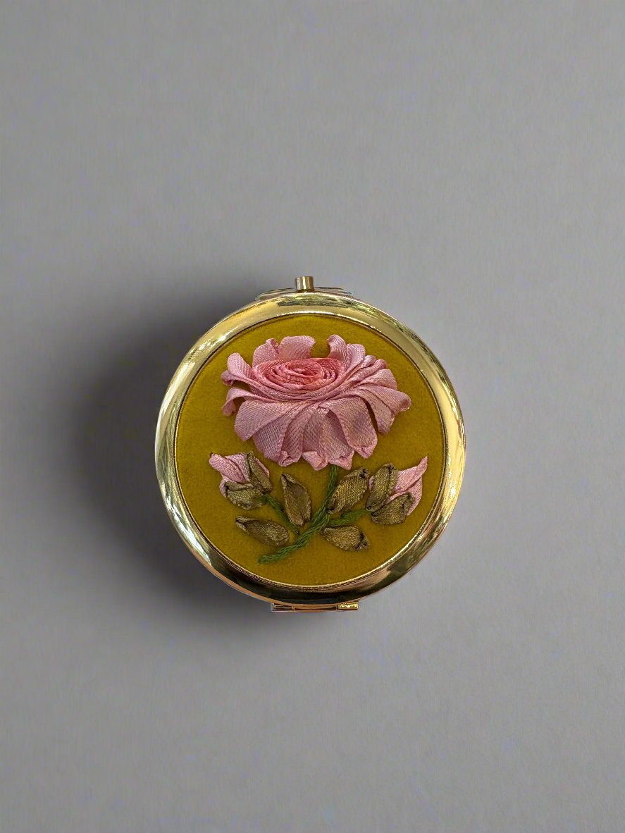 Pink Rose Compact Mirror - Mildred Hoit