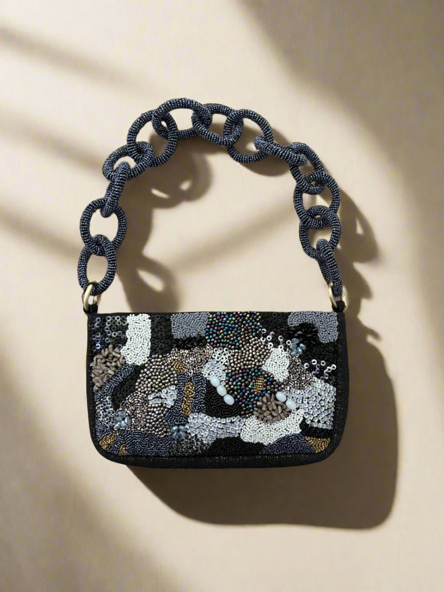 Beaded Dark Night Bag - Mildred Hoit