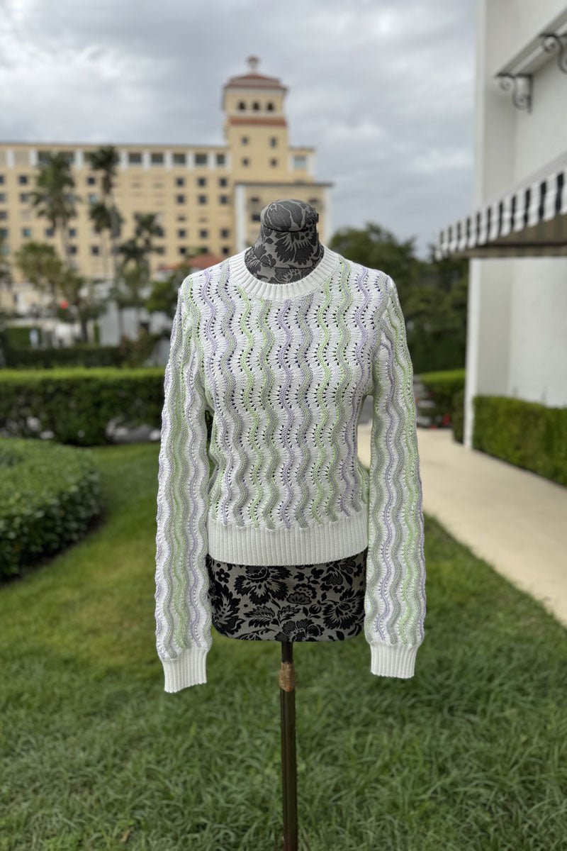 Vertical Wave Stripe Sweater - Mildred Hoit