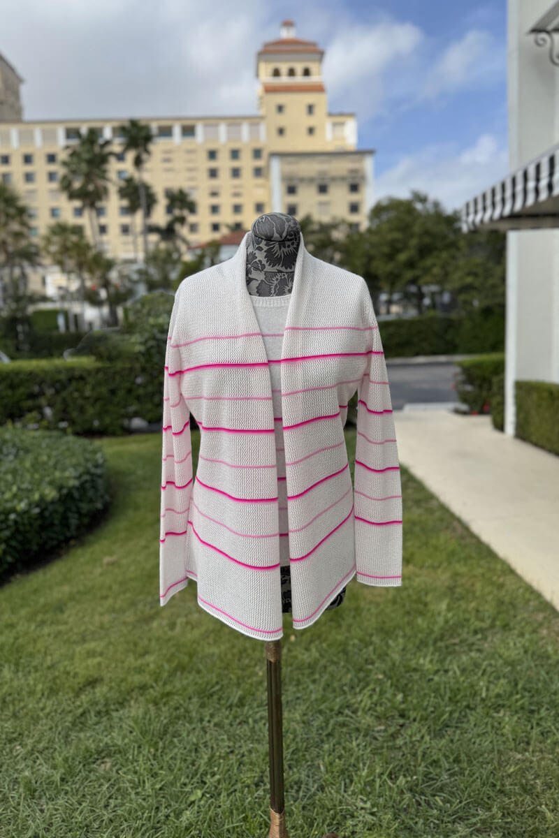 Cashmere Pink and White Striped Sweater