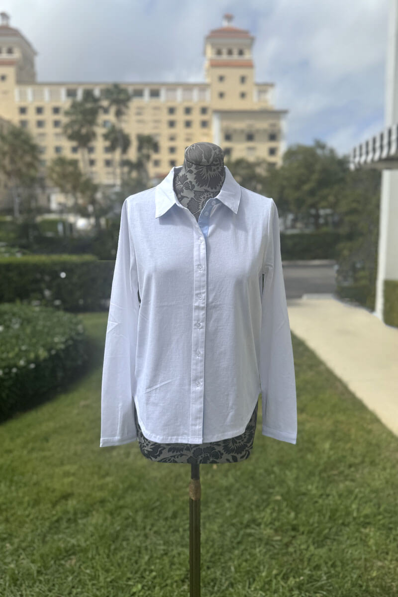 White Button Down Oxford Blouse - Mildred Hoit