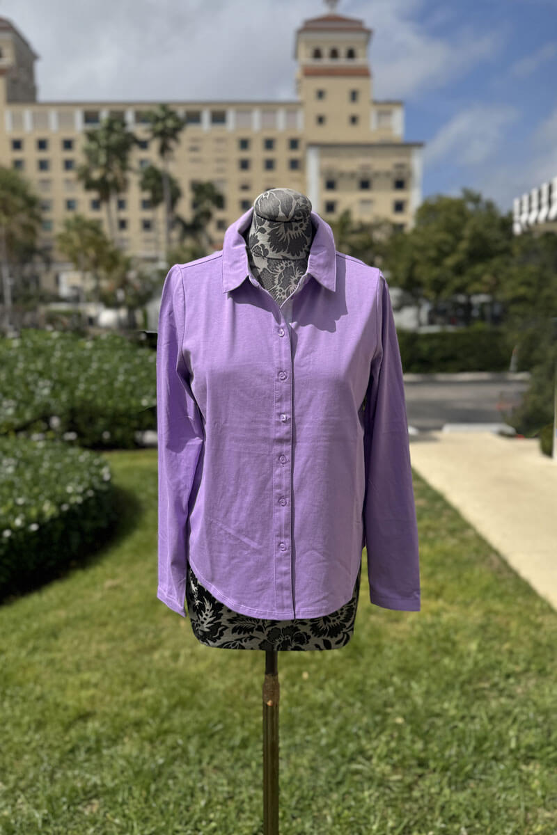 Orchid Button Down Blouse - Mildred Hoit