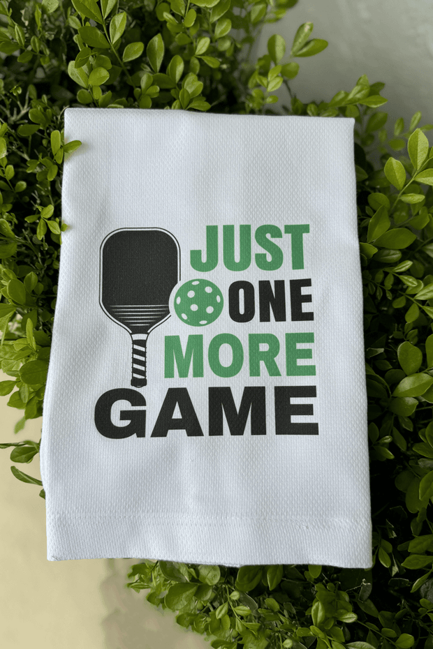 "Just one more game" Dish Towel available at Mildred Hoit in Palm Beach.