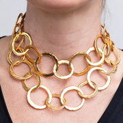 Kenneth Jay Lane Satin Gold Circle Link Necklace