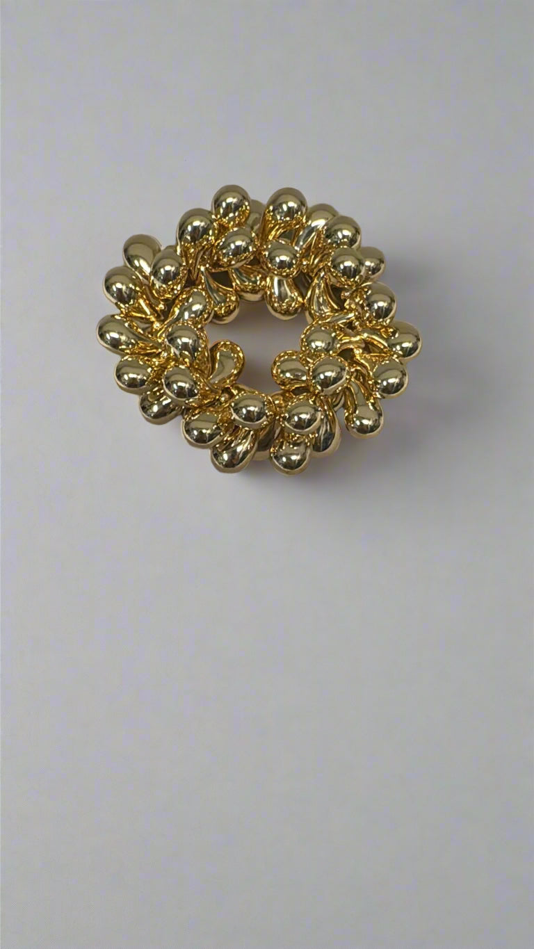 Kenneth Jay Lane Gold Wavy Teardrops Cluster Stretch Bracelet