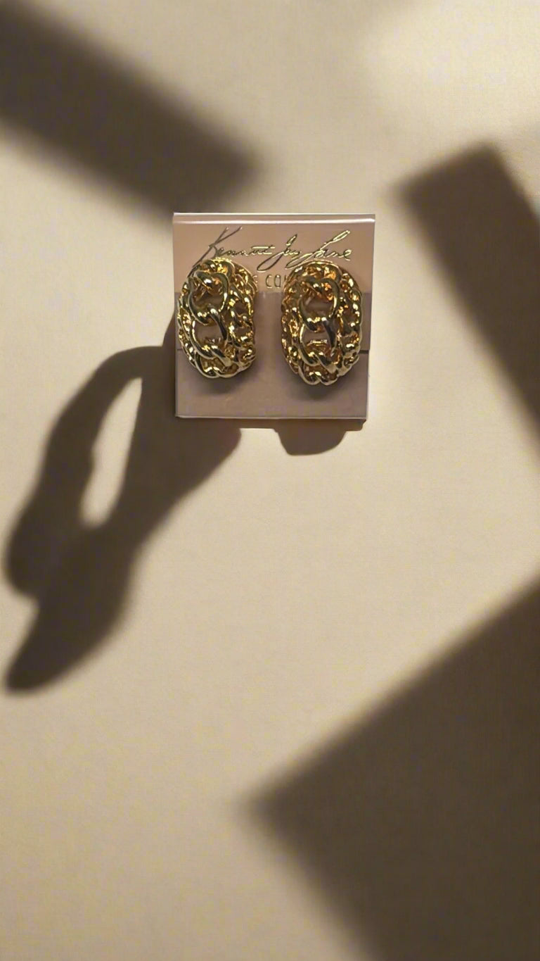 Kenneth Jay Lane Polished Gold Braided Clip-On Earrings