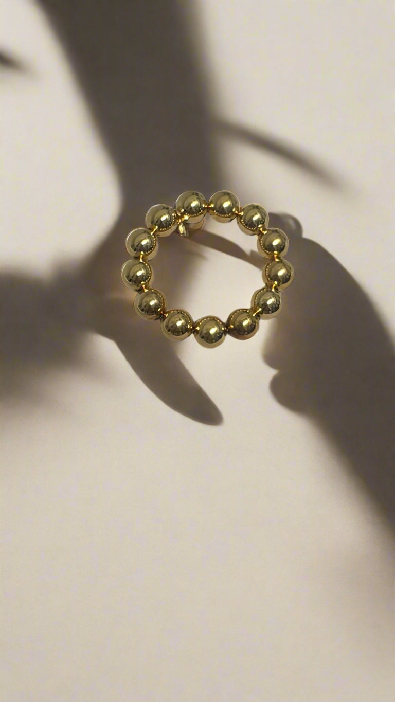 Kenneth Jay Lane 16mm Polished Gold Bead Stretch Bracelet