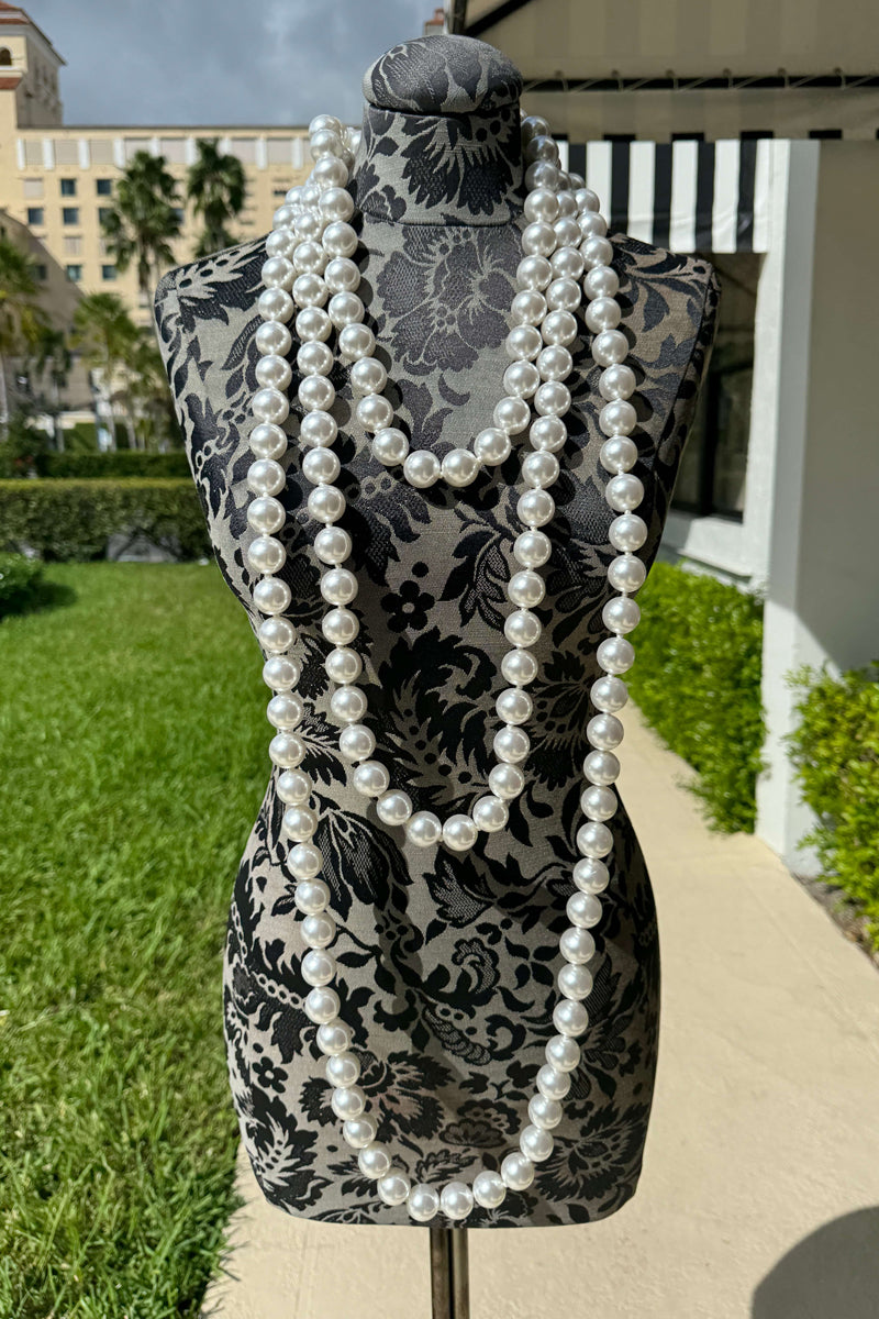 Kenneth Jay Lane Long White Pearl Necklace | Mildred Hoit