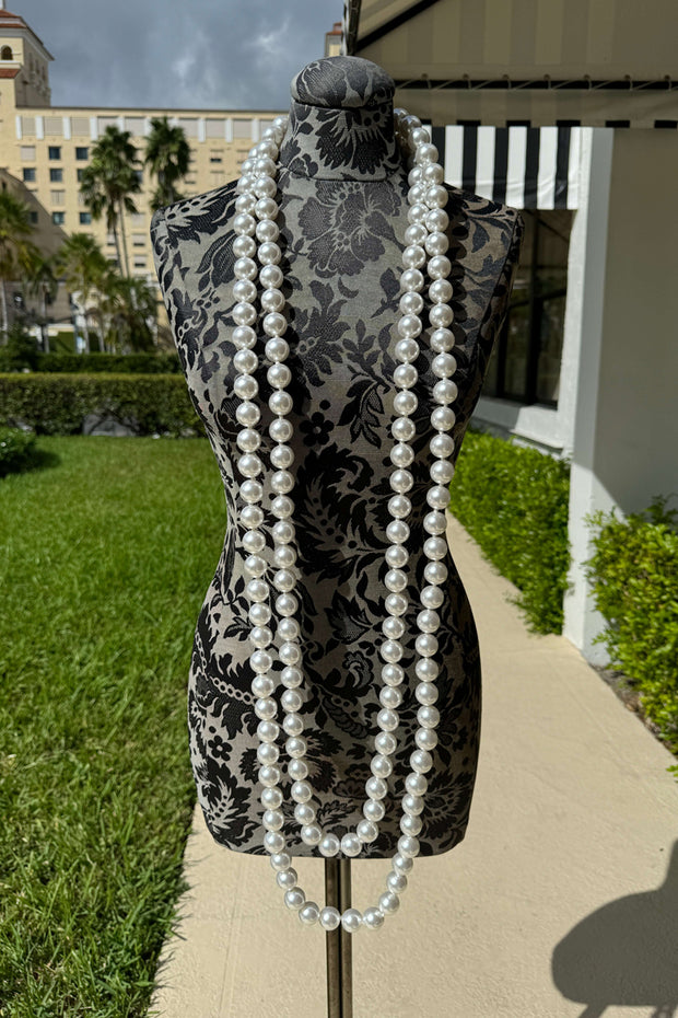 Kenneth Jay Lane Long White Pearl Necklace