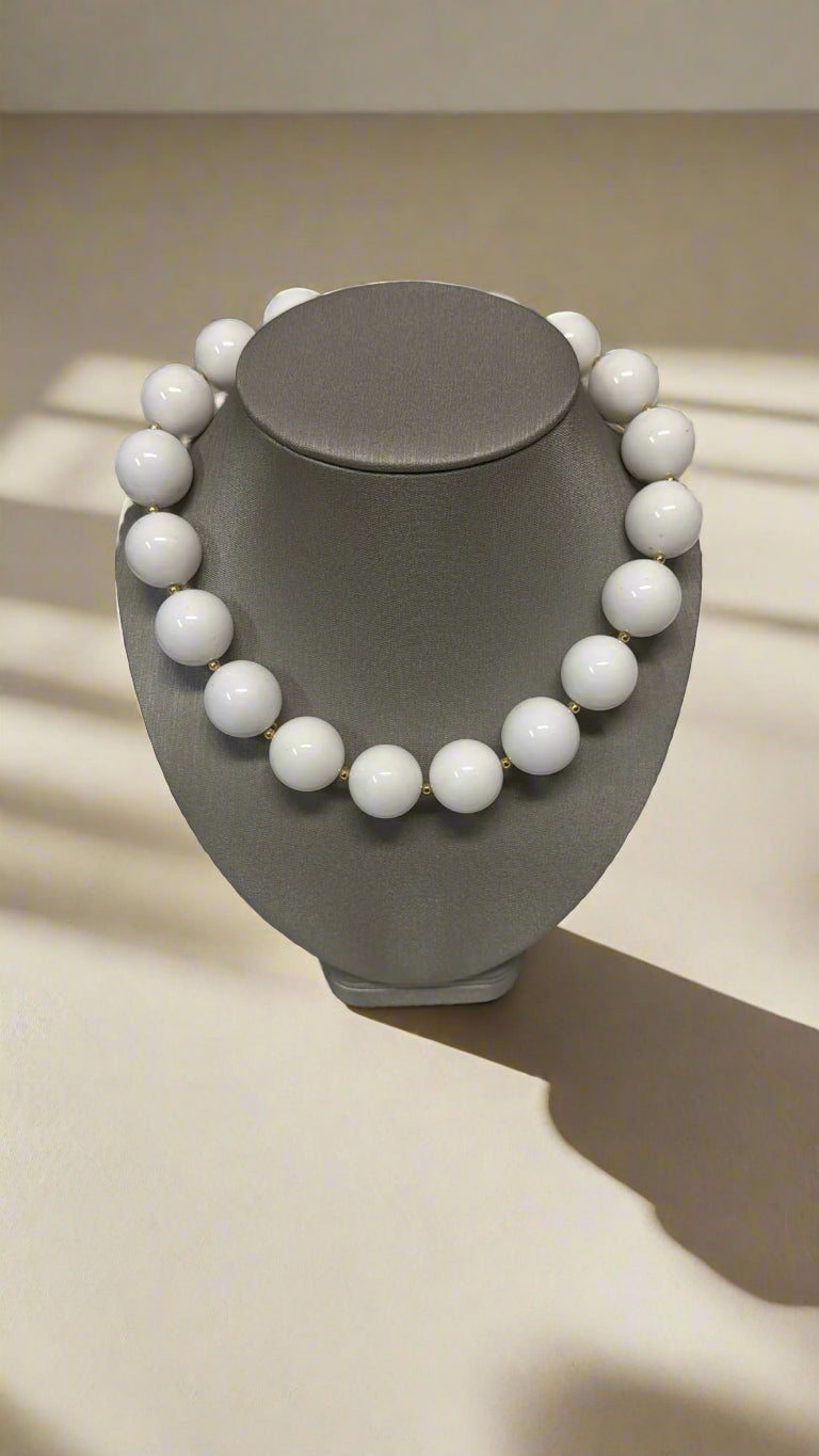Kenneth Jay Lane 18" White 22mm Bubble Bead Necklace
