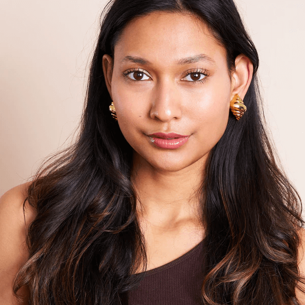 Kenneth Jay Lane Polished Gold Shell Clip Earrings - Mildred Hoit