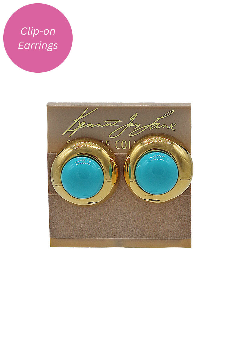 Kenneth Jay Lane Gold and Turquoise Earrings