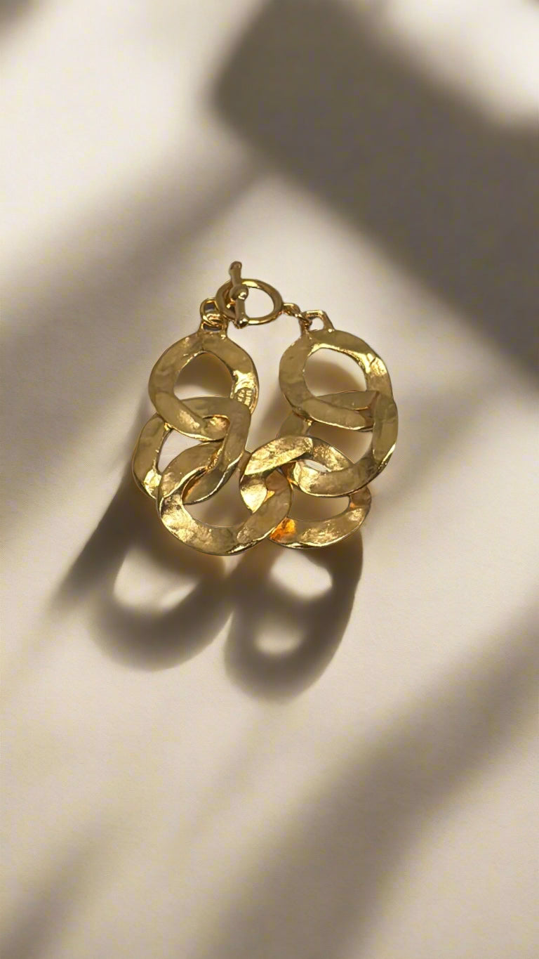 Kenneth Jay Lane Satin Gold Link Bracelet - Mildred Hoit