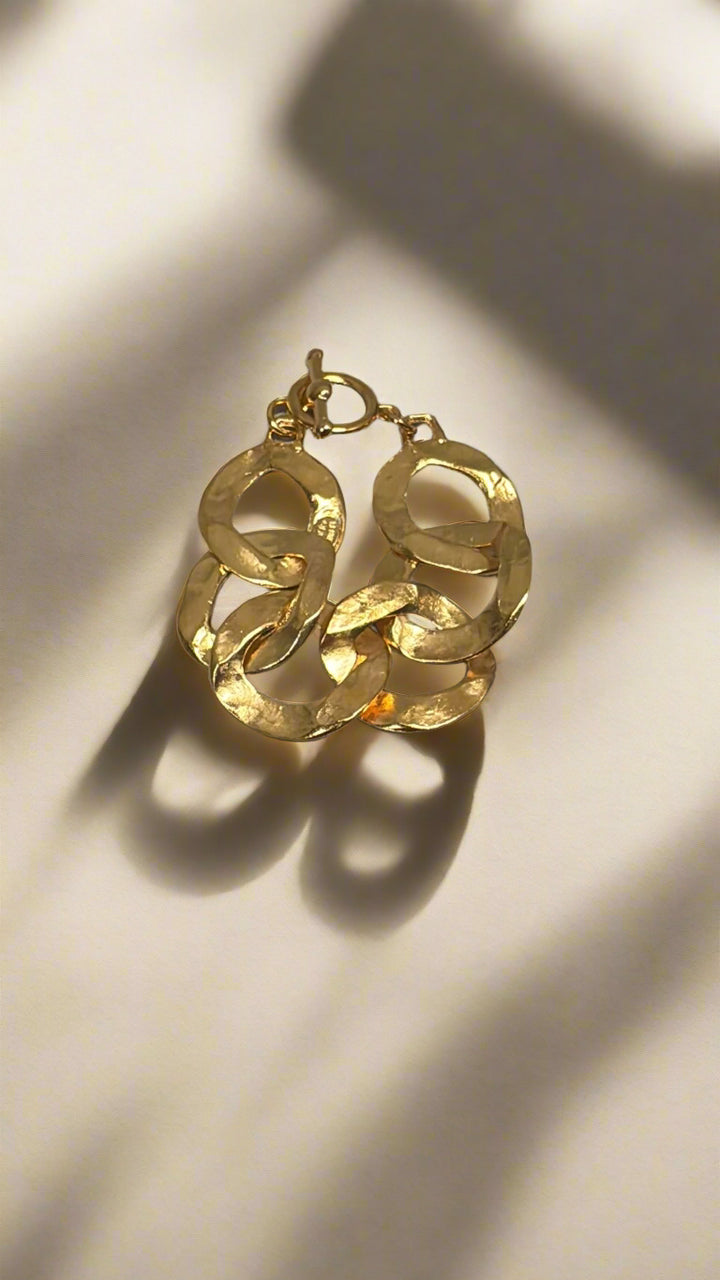 Kenneth Jay Lane Satin Gold Link Bracelet - Mildred Hoit