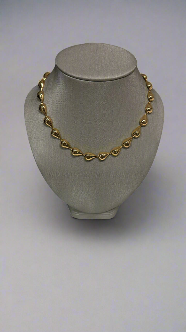 Kenneth Jay Lane Gold Teardrop Link Necklace