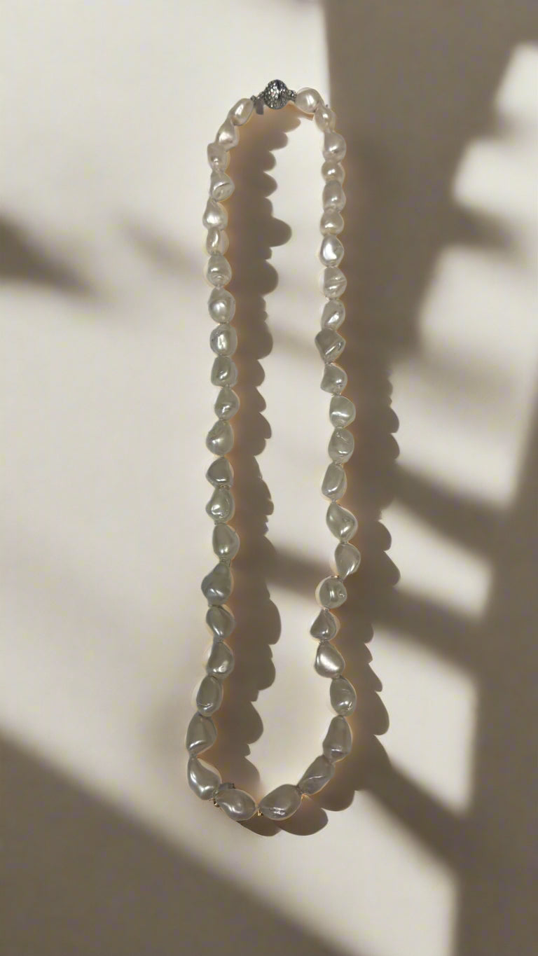 Kenneth Jay Lane 32" Light Cultura Mother of Pearl Necklace - Mildred Hoit