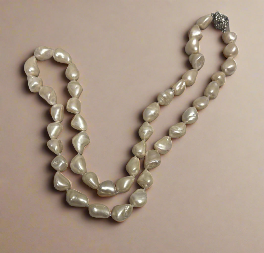 Kenneth Jay Lane 32" Light Cultura Mother of Pearl Necklace - Mildred Hoit