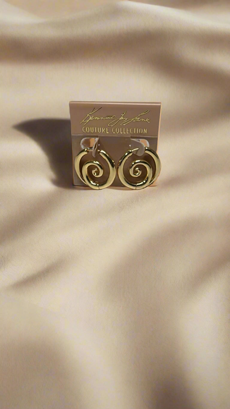 Kenneth Jay Lane Gold Swirl Post Earrings