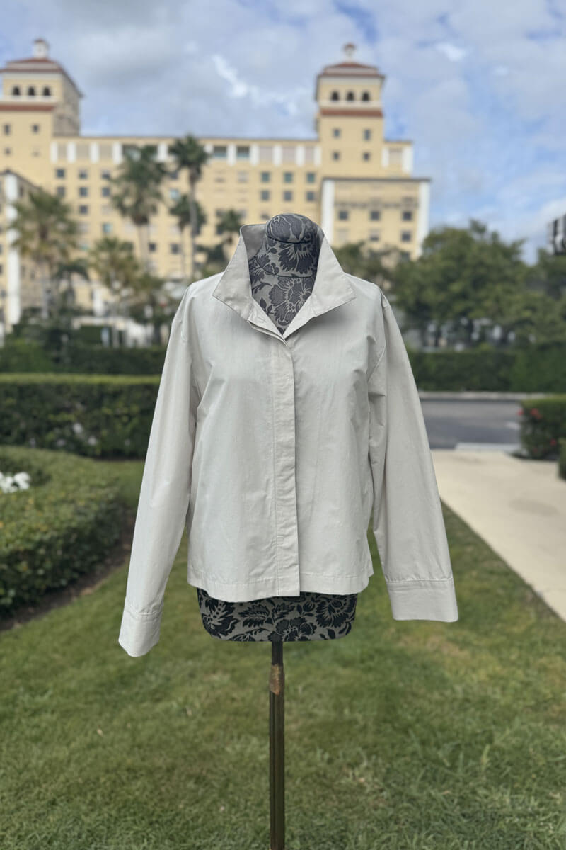 Kal Rieman Peggy Collared Shirt in Stone - Mildred Hoit