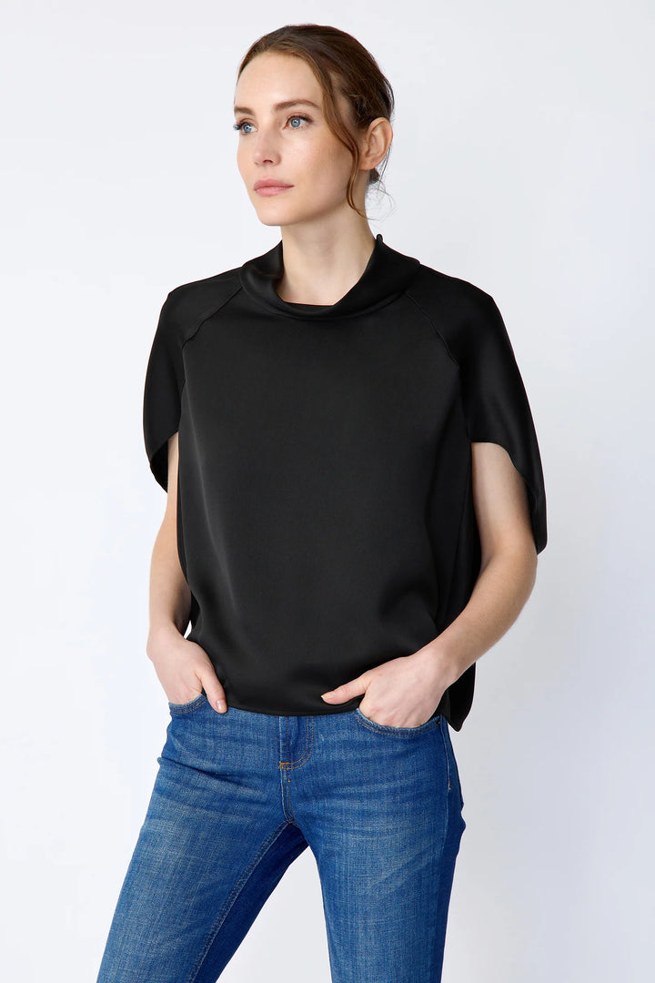 Kal Rieman Angelica Cape Top in Black - Mildred Hoit