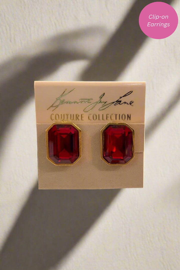 Kenneth Jay Lane Ruby Earrings - Mildred Hoit