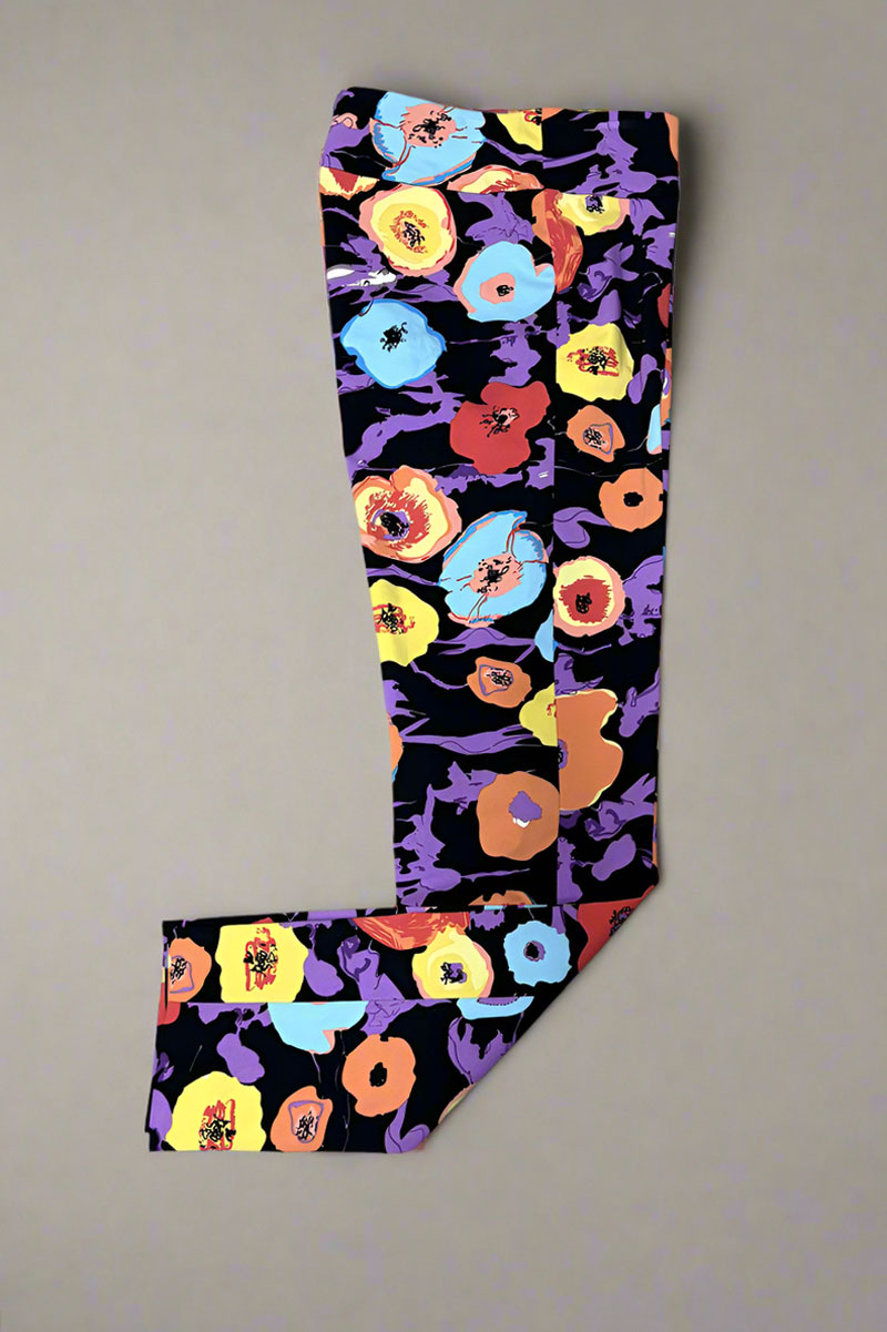 Krazy Larry Pull-On Pants in Black Flower - Mildred Hoit