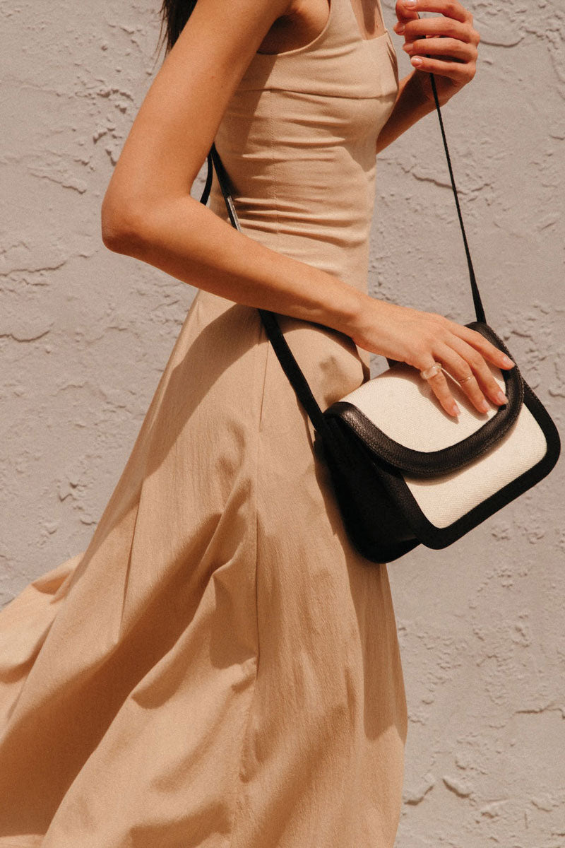 Mesch Crossbody Black and Canvas - Mildred Hoit