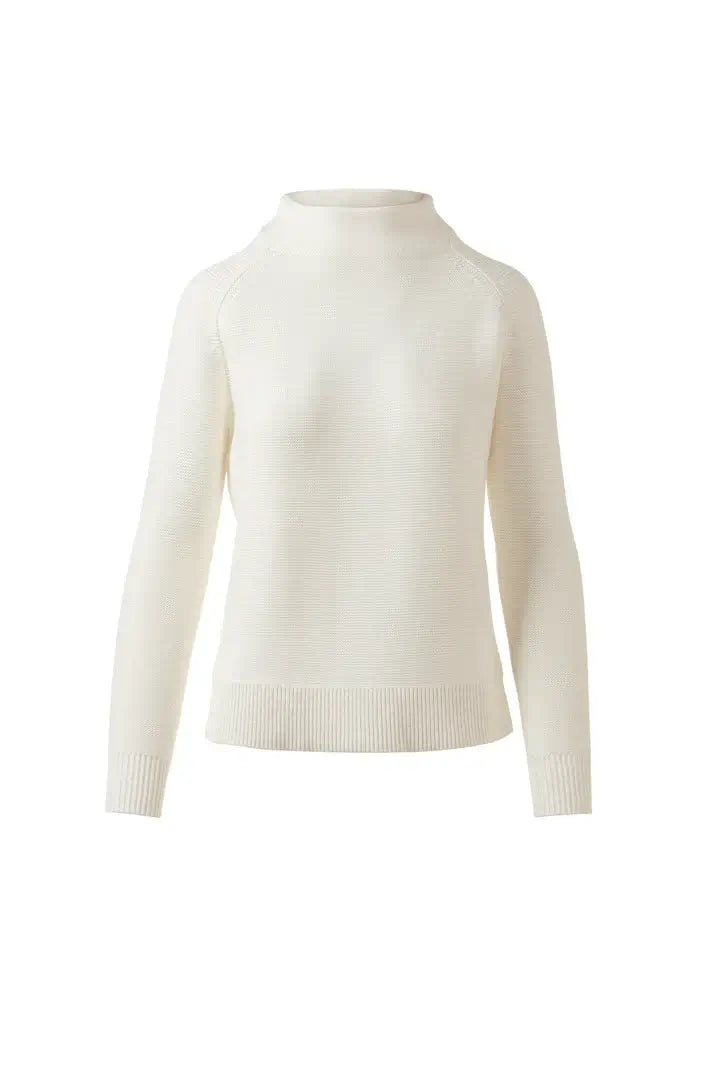 Kinross Soft Cotton Garter Funnel in Cream - Mildred Hoit