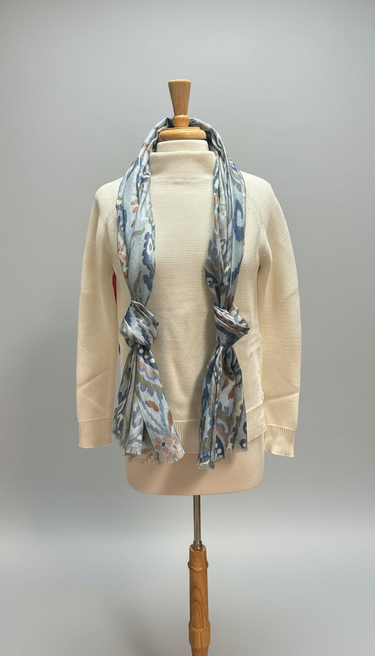 Kinross Soft Cotton Garter Funnel in Cream - Mildred Hoit