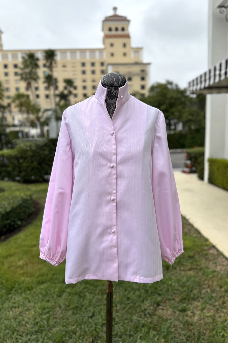 Freda Pink Herringbone Blouse - Mildred Hoit