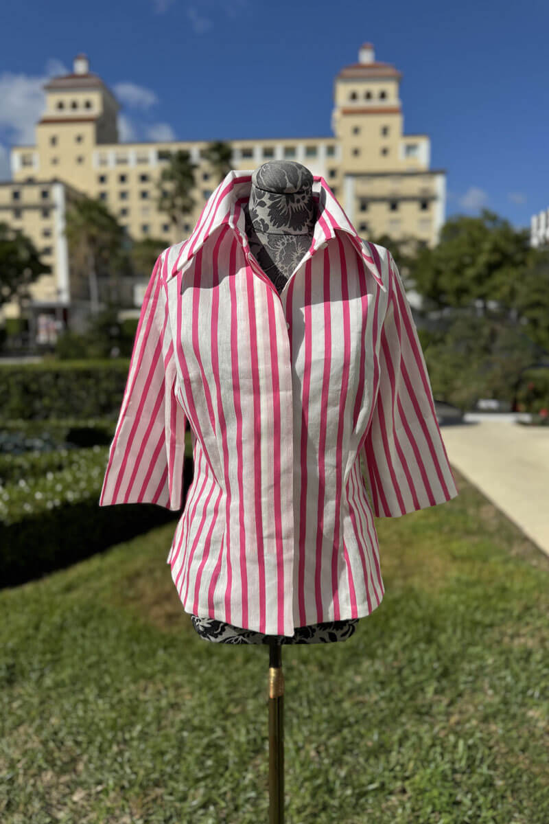 Maria Shirt in Pink and White - Mildred Hoit