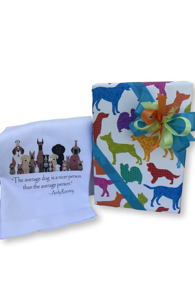 "The average dog is a nicer person..." Dish Towel available at Mildred Hoit in Palm Beach.