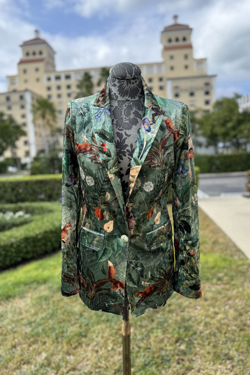 Velvet Blazer in Forest - Mildred Hoit