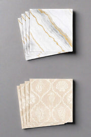 Caspari Marble and Seashell Cocktail Napkin Set available at Mildred Hoit in Palm Beach.