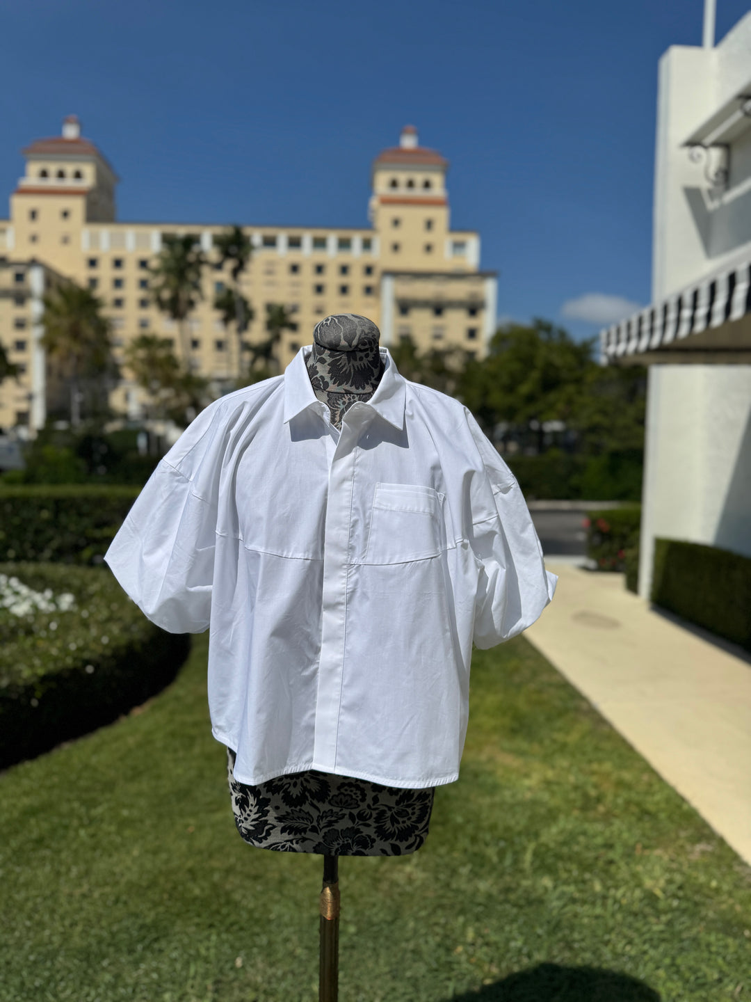 Italian Cotton Blouse in White - Mildred Hoit
