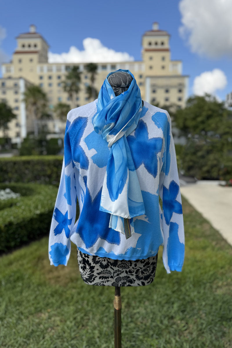 Italian Knit Sweater Set in Freesia Blue - Mildred Hoit