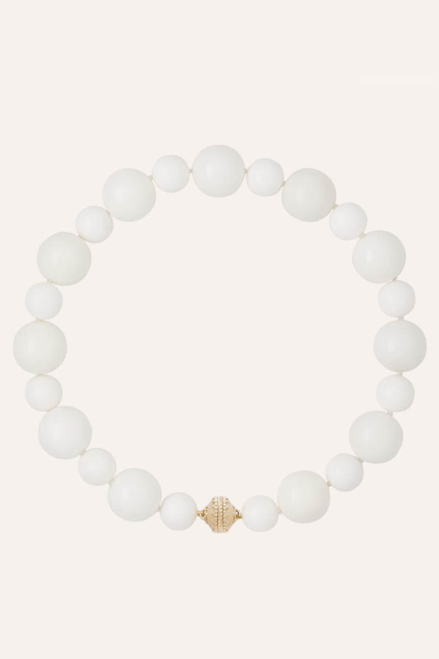 Clara Williams Victoire White Agate 14mm & 20mm Necklace available at Mildred Hoit in Palm Beach.