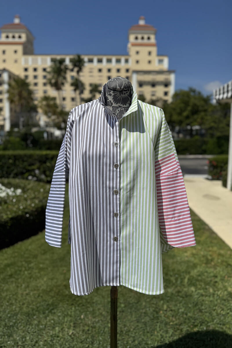 Neetu Malik Multi-Color Striped Blouse - Mildred Hoit