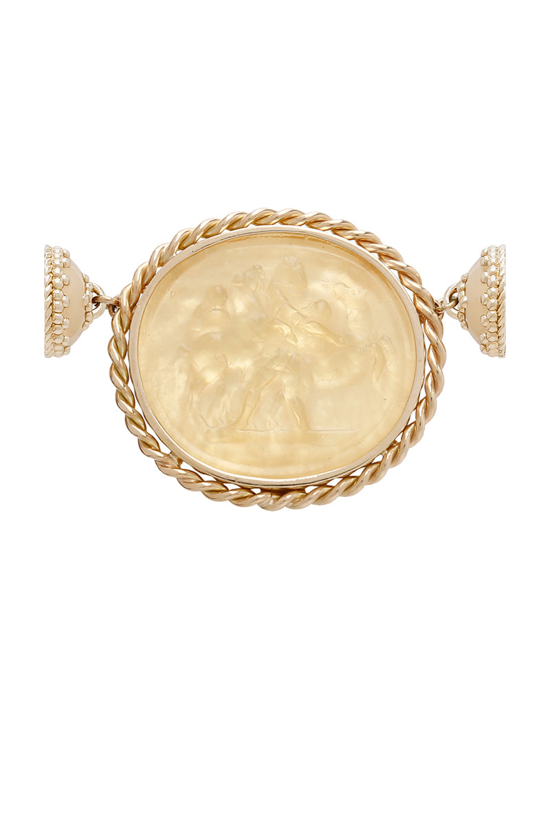 Clara Williams Signature Horses Citrine Italian Glass Centerpiece