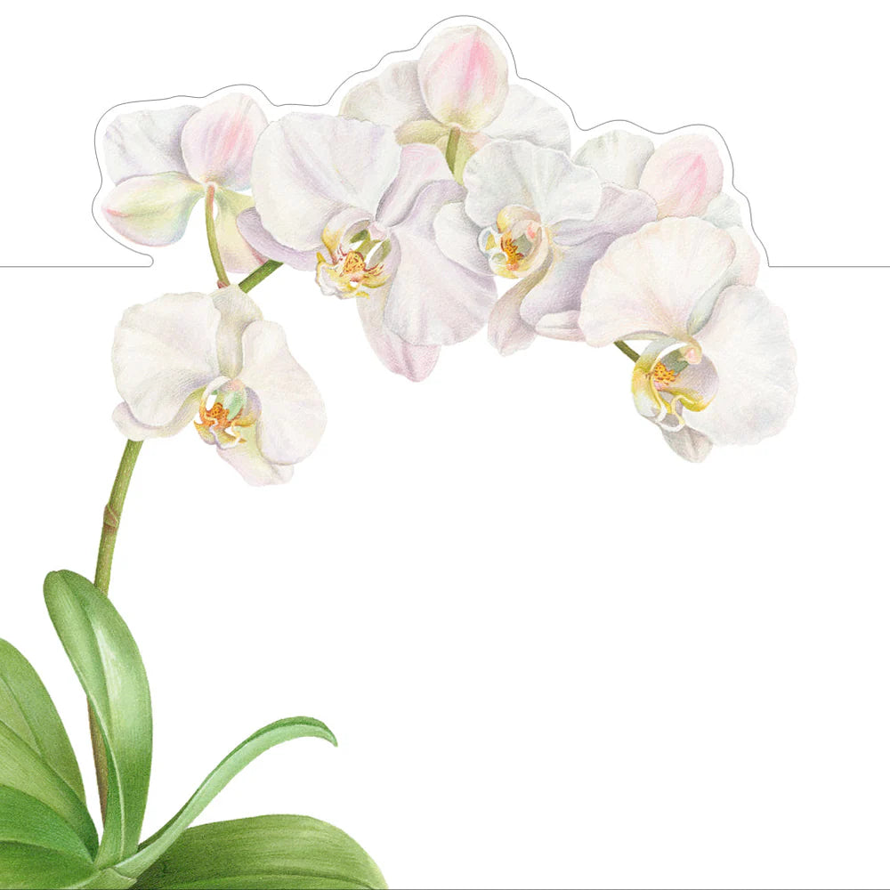 Caspari White Orchid Place Cards