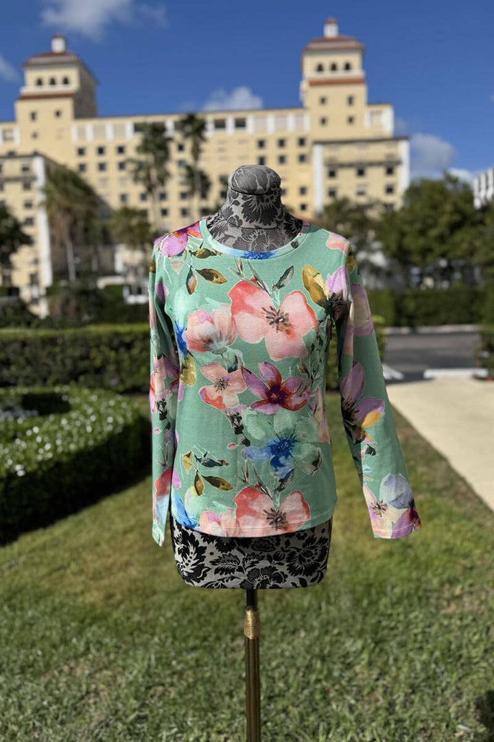 Pashma Peonies and Gardenias Sweater and Scarf Set.