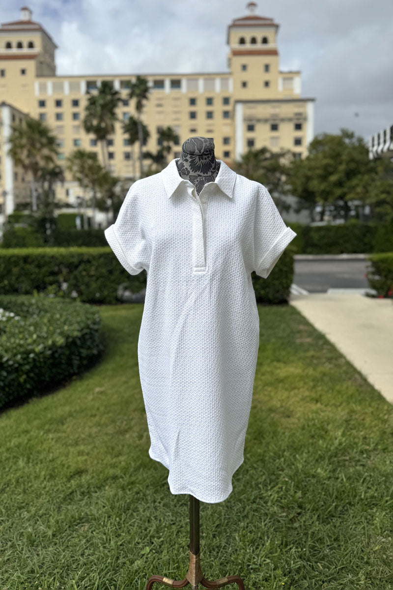 Peace of Cloth Pique Dress in Chalk - Mildred Hoit
