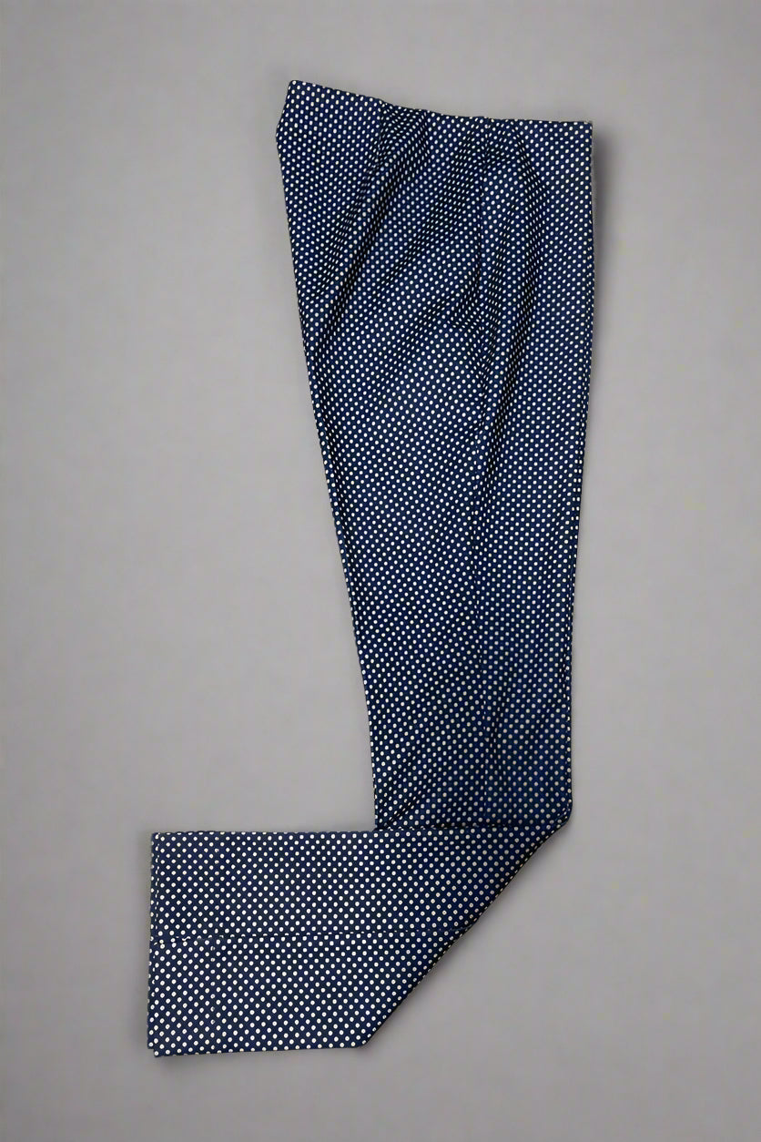 Peace of Cloth Dotted Pants in Navy and White - Mildred Hoit