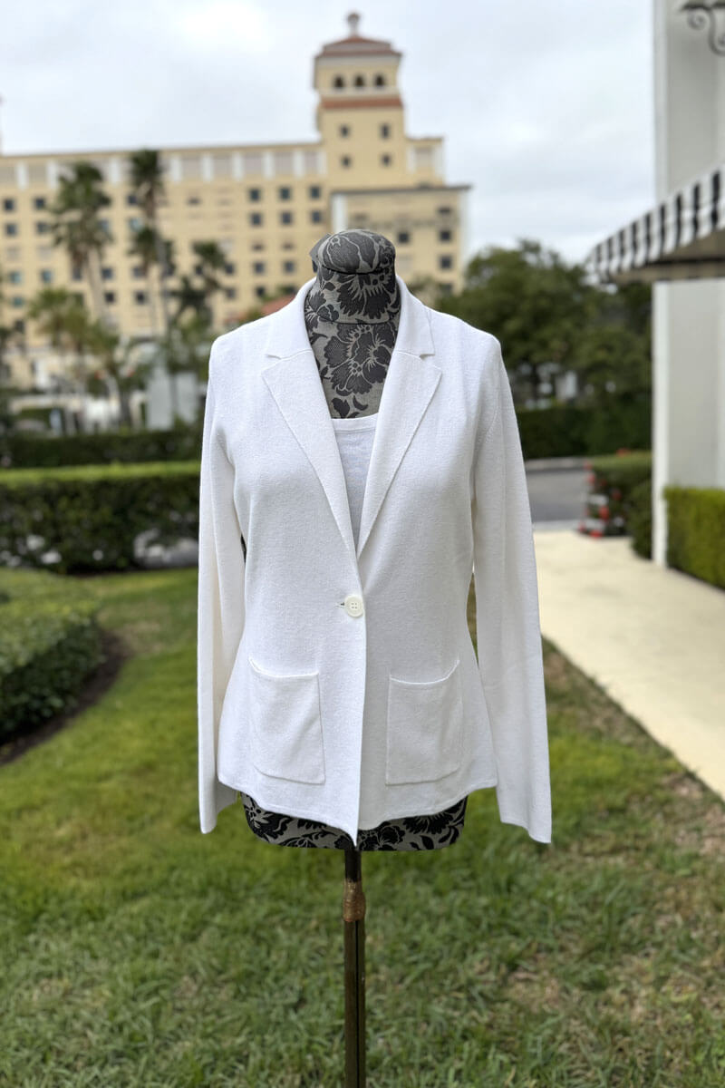 Pure Amici Blazer and Shell in White - Mildred Hoit